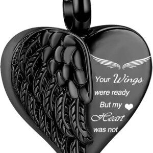 Love Heart Ashes Necklace Stainless Steel Memorial Urn Keepsake Jewelry